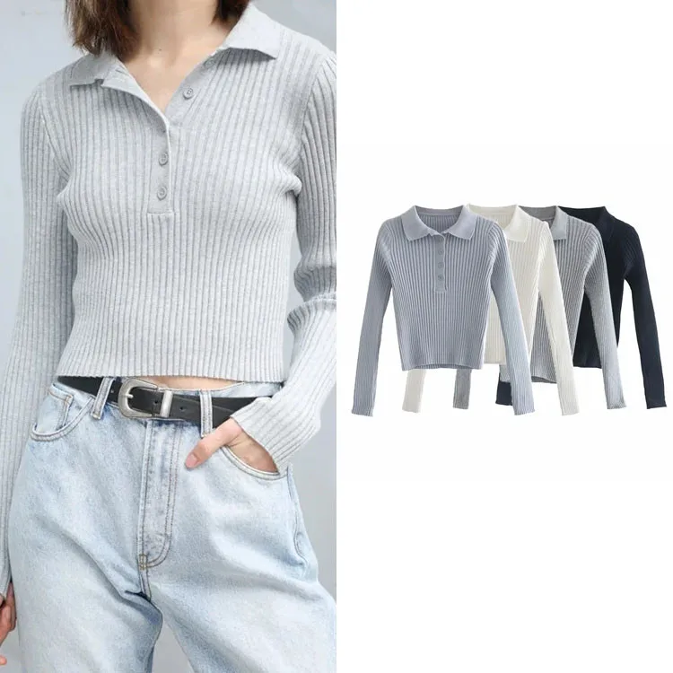 

Женский простой базовый трикотажный свитер Za 2021