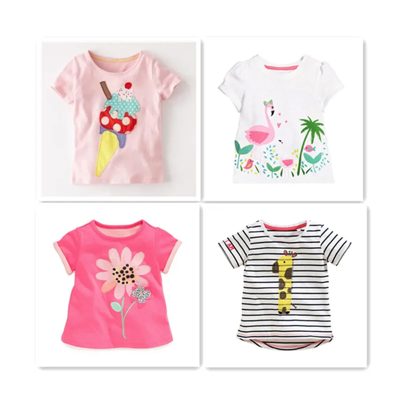 Хлопковая футболка для мальчиков и девочек летняя с мультяшным принтом в виде