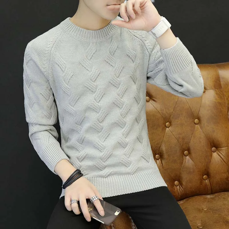 

Winter High Quality Thick Warm Sweater Men Brand Mens Sweaters Slim Fit Pullover Men Knitwear Male Streetwear Plus Size J874