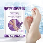 EFERO 6 шт. = 3 пары, бледно-лиловый с отшелушивающим эффектом маски для ног смягчают средство для удаления костных средства ухода за кожей стоп маски, удаляет мертвую кожу скраб педикюрные носочки Спа Уход за ногами