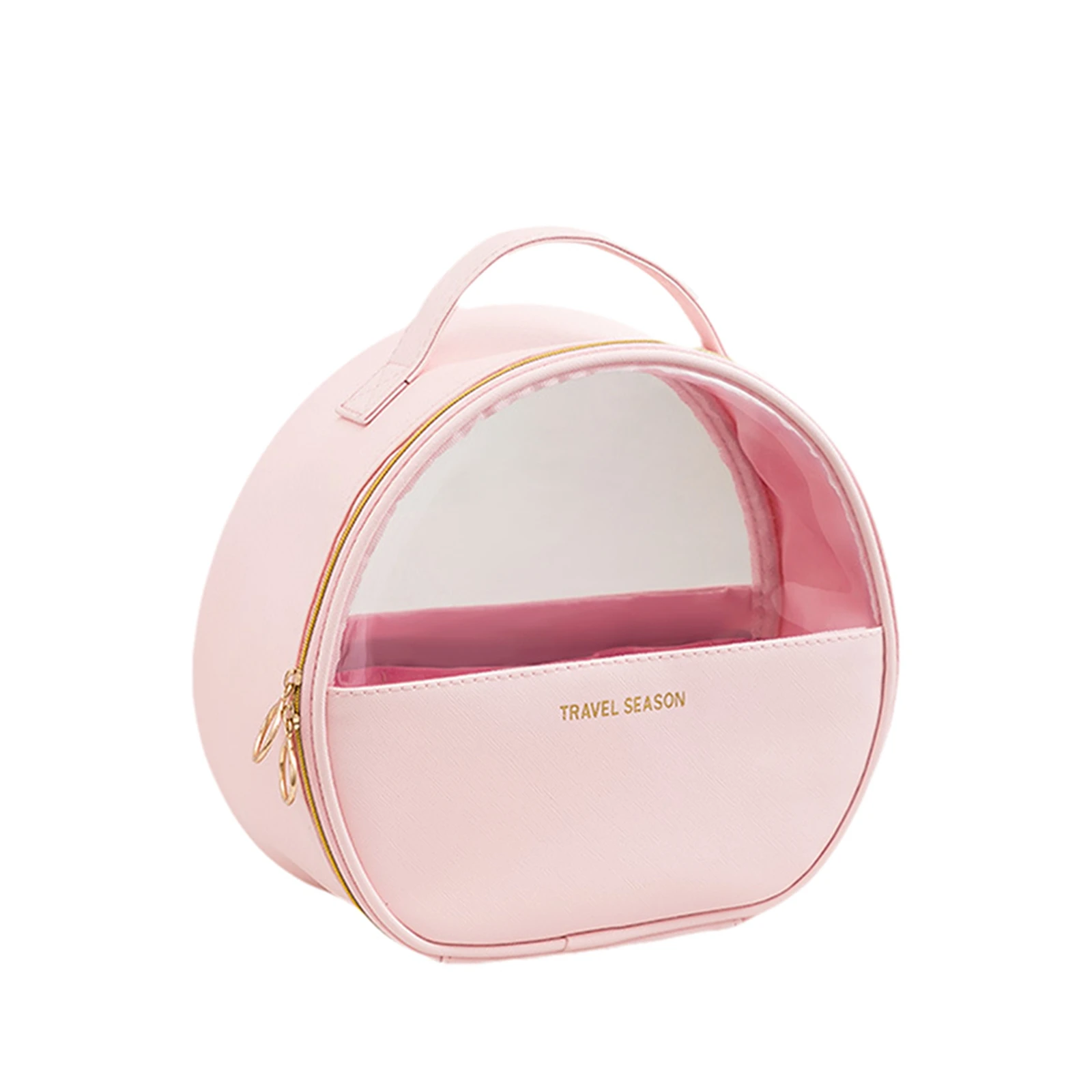 

Women Make-up Bag See-Through Box Travel Large Capacity Multi-Room Portable Inner Zipper Cosmetic Pack with Handle Wash Bag