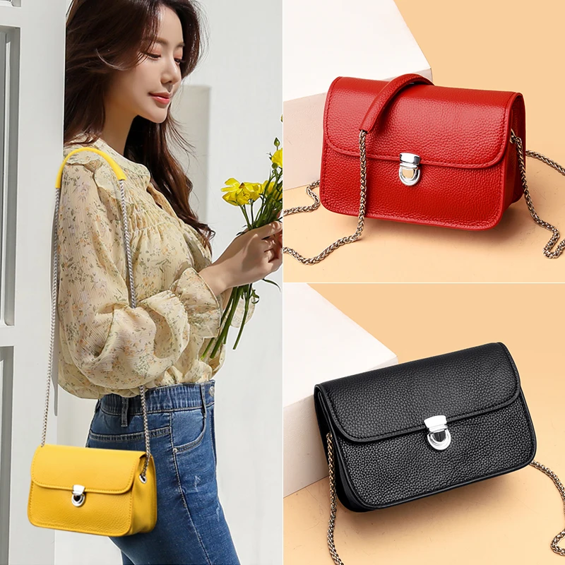 

Designer Women Bag 2021 Comfortable Cowhide High-Quality Hardware Ladies Shoulder Bag Fashion Simple Female Messenger Bag Black