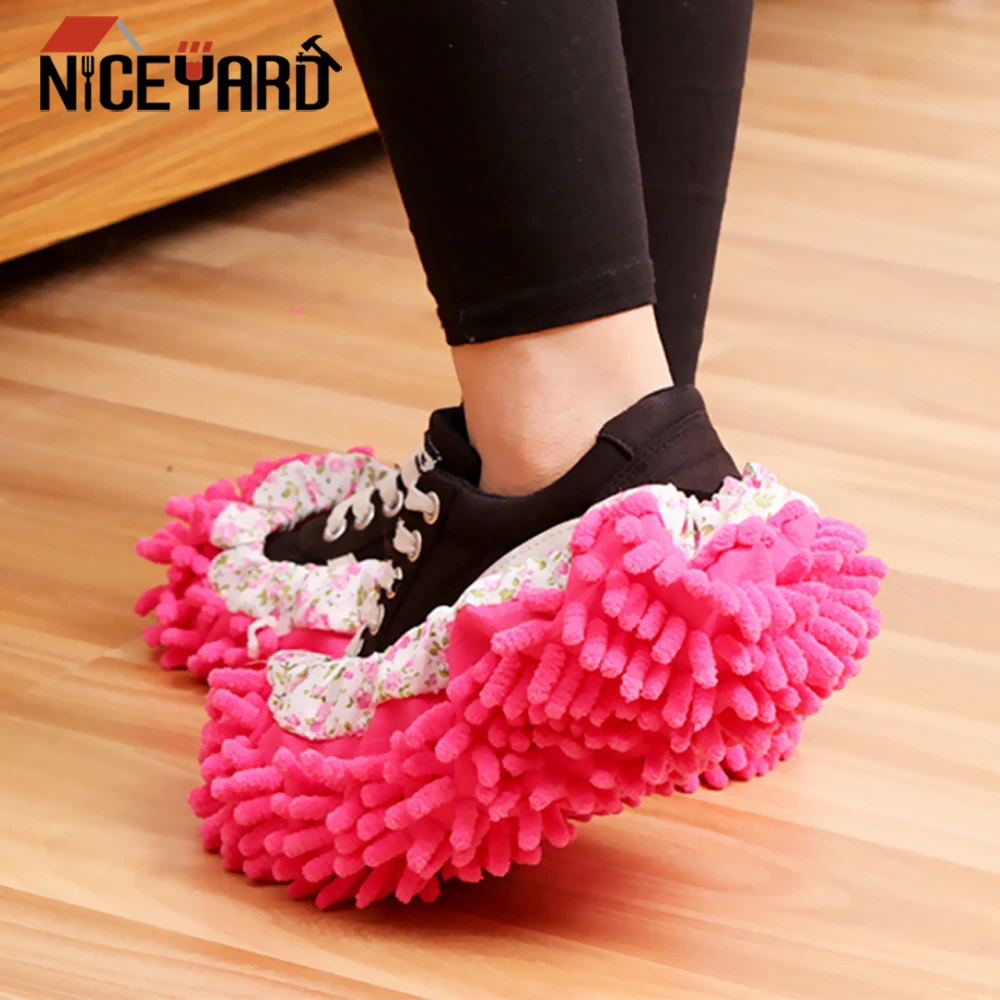 NICEYARD 1 пара чехлы для обуви салфетки шениль моющаяся швабра Швабра мытья тапочек