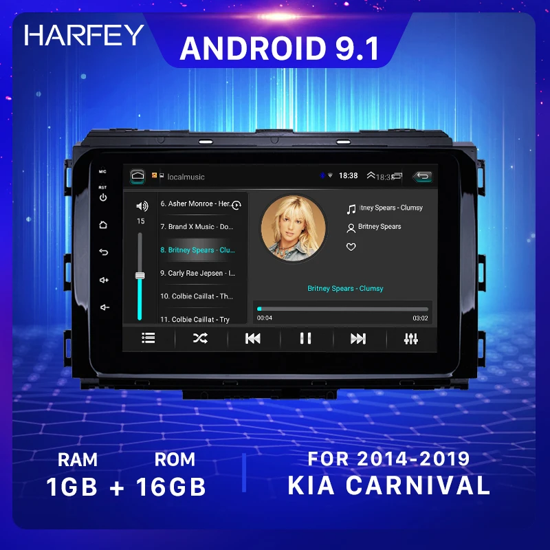 Автомобильный мультимедийный плеер Harfey с GPS Навигатором 2DIN 8 дюймов Android 1