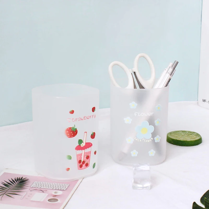1 шт. креативный Прозрачный матовый держатель для ручек милая коробка хранения