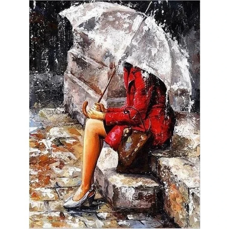 

Full round diamond 5D DIY diamond painting custom photo cartoon "waiting for girl" 3D embroidery cross stitch l home decor gift