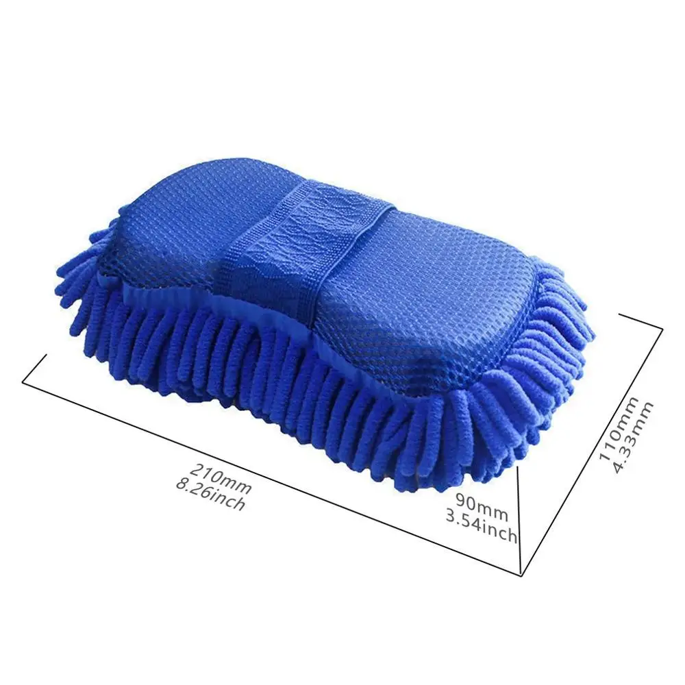 

Microfiber Car Wash Sponge Premium Chenille Lint-free Scratch-free Automobile Cleaning Sponge Ultimate Wash Mitt Random Color