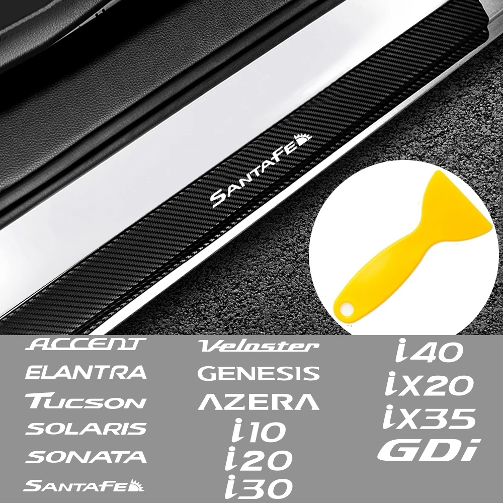 4 шт. наклейки на пороги автомобиля для Hyundai Accent Elantra Tucson Solaris Sonata Santafe Veloster Genesis Azera
