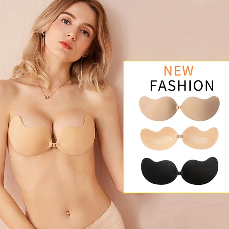 

Silicone Push Up Bra Self Adhesive Strapless Invisible Bra Adhesive Breast Pasty Nu Bra Chest Paste Invisible Bra Nipple Pads
