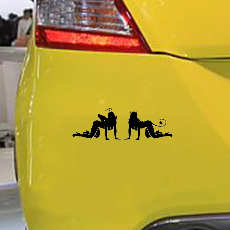 Наклейка с ангелом дьяволом 20*6 4 см|Наклейки на автомобиль| |