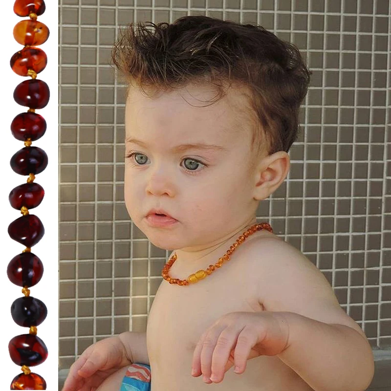 

WL Classic Natural Amber Necklace Supply Certificate Authenticity Genuine Baltic Amber Stone Baby Necklace Gift 10 Color 14-33cm