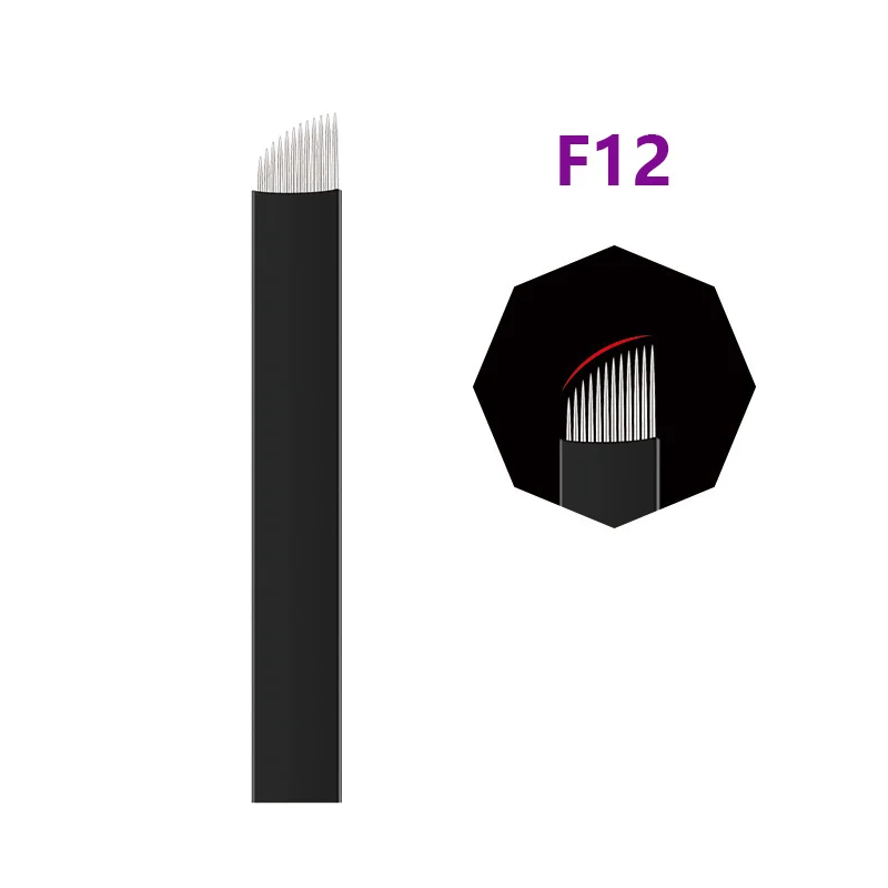 

0.18mm Black 12 Pin Flex Laminas Agulhas Tebori Microblading Blades Permanent Makeup Tattoo Needle For Eyebrow Manual Pen