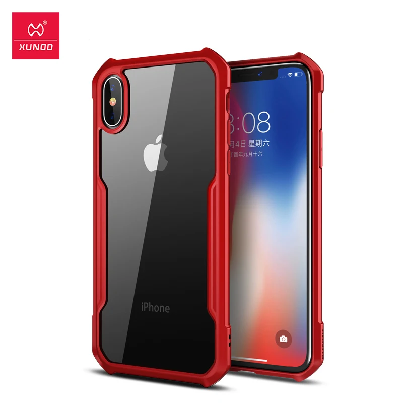Red Color Для Apple Iphone X XS XR Max чехол Прозрачная мягкая прозрачная защита, подушка безопасности Чехол Подушка безопасности Бампер Дизайн Shookproof бизнес Xundd - Цвет: Red Color