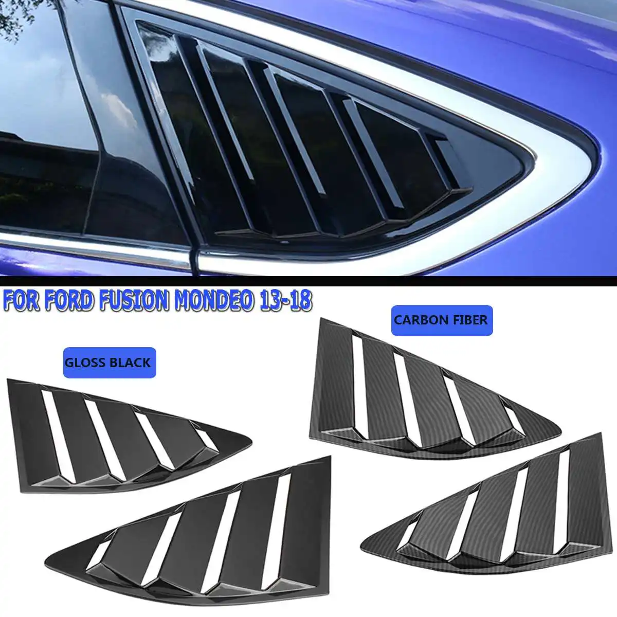 

NEW Pair Quarter Louver Cover Vents Rear Side Window Car Styling For Ford Fusion for Mondeo 2013 2014 2015 2016 2017 2018