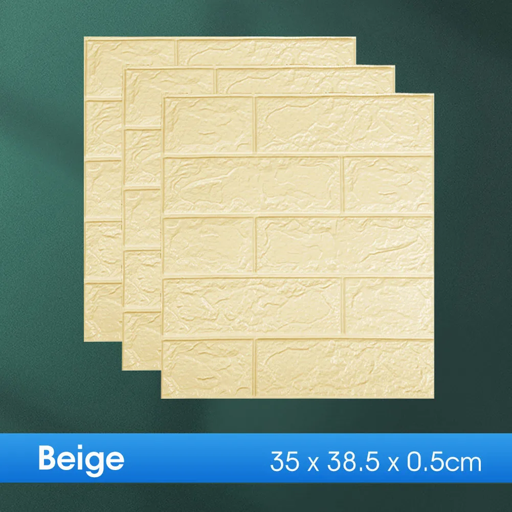 10pcs Brick Foam Panels 3d Wall Stickers Self-adhesive Diy Embossed Stone Wallpaper Home Decor Living Room Kitchen Decoration | Дом и сад