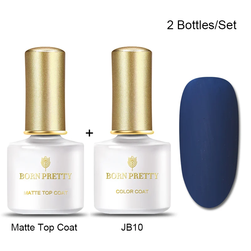 Set 10 BORN PRETTY матовый цвет УФ-гель для ногтей 6 мл черный чистый замочить от УФ-гель для дизайна ногтей лак верхнее Базовое покрытие лак - Цвет: Set 10