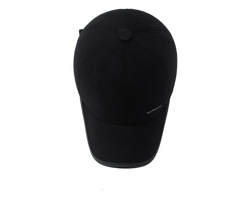 Теплая хлопковая Толстая Кепка Snapback Горячая зимняя бейсболка для мужчин с ушками мужские шапки для отца защита ушей