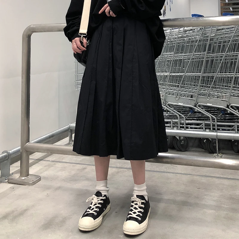 

2Colors SM High Waist Cotton solid Skirts spring 2021 women long Maxi Skirts Casual A line Long skirts female(X133)