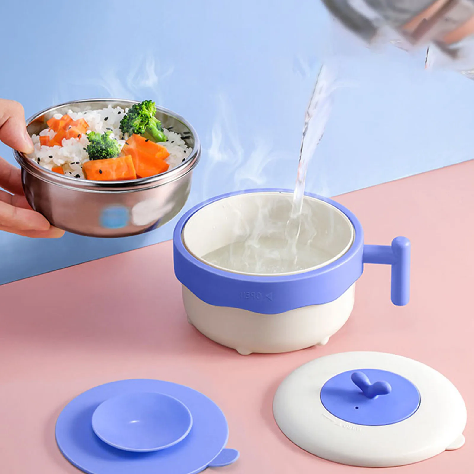 

Детская миска для кормления на присоске, тарелка для кормления, детская посуда из нержавеющей стали с теплой изоляцией, детская посуда, пода...