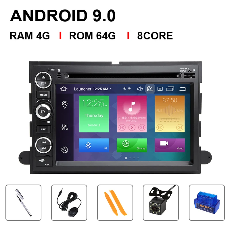 8 Core 64ROM OBD Cam DSP 8 core 2 Din Android 9 dvd-плеер автомобиля для Ford F150 F350 F450 F550 F250 Fusion Expedition Mustang Explorer Edge экран радио - Цвет: 8 Core 64ROM OBD Cam