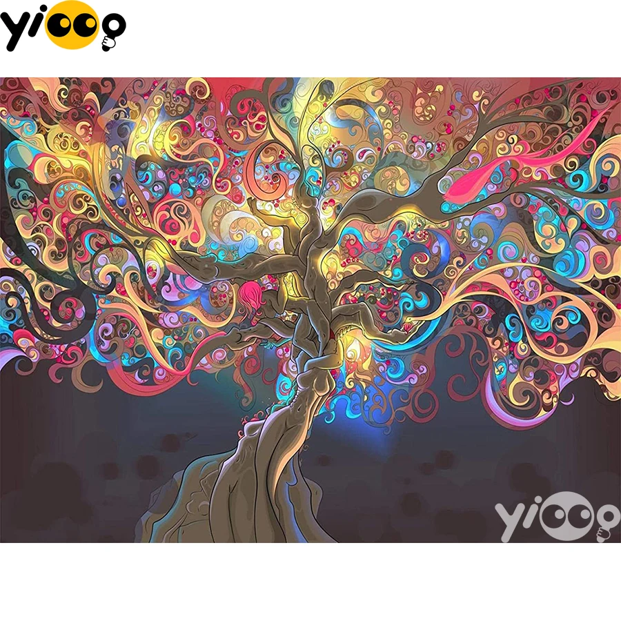 

Full Square/Round Diamond Embroidery Colorful Tree Scenic 5D Diamond Painting Rhinestone Mosaic Home Decor Gift BX2695