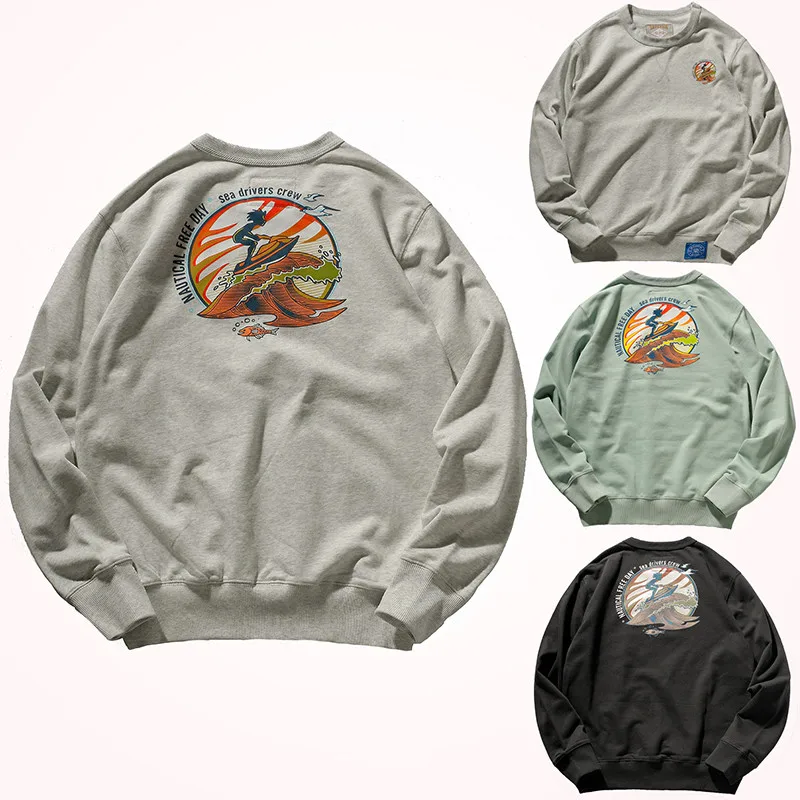 

2022 Autumn New O-neck Pullover Hoodies for Men Fashion Personality Double Sided Printed 95% Cotton Terry Knitted Sweatshirts