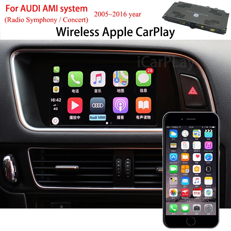 Новая умная Беспроводная камера Apple CarPlay Интерфейс Android авто для Audi NON MMI A4 A5 Q5 Symphony Concert B8 B8.5 2008