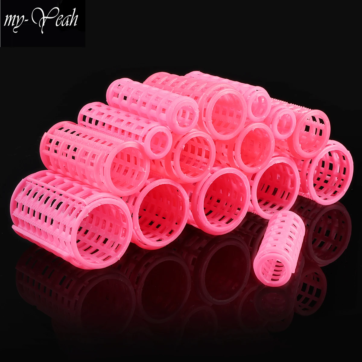15 шт./компл. розовые пластиковые бигуди для завивки волос с большим захватом