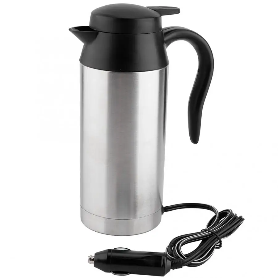 

750ML 12V 120W Electric Kettle Stainless Steel Car Electric Kettle Coffee Tea Water Heating Cup 25mins 100 degree