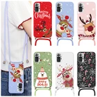 Чехол с цепочкой и ожерельем для Xiaomi Redmi Note 10 Pro 4G, Рождественский чехол для Redmi note10 10s Pro Max, чехол с ремешком и шнурком