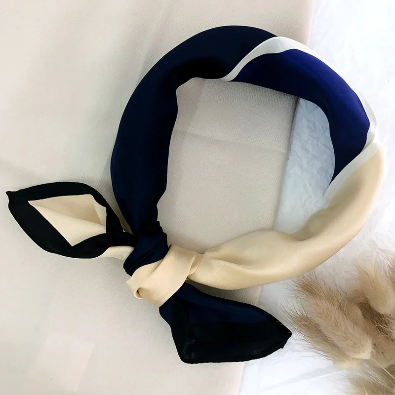 

New 2020 Hijab Winter Brand 100% Mulberry Silk Small Square Scarf Female Personality Decoration Professional Bandana Foulard