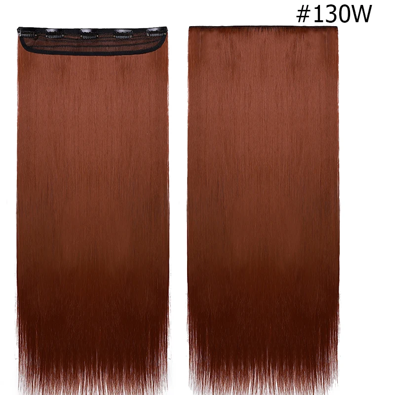 brownish red Snoilite, длинные прямые накладные волосы на заколках, синтетические волосы, 5 зажимов, цельные термостойкие накладные волосы для женщин - Цвет: brownish red