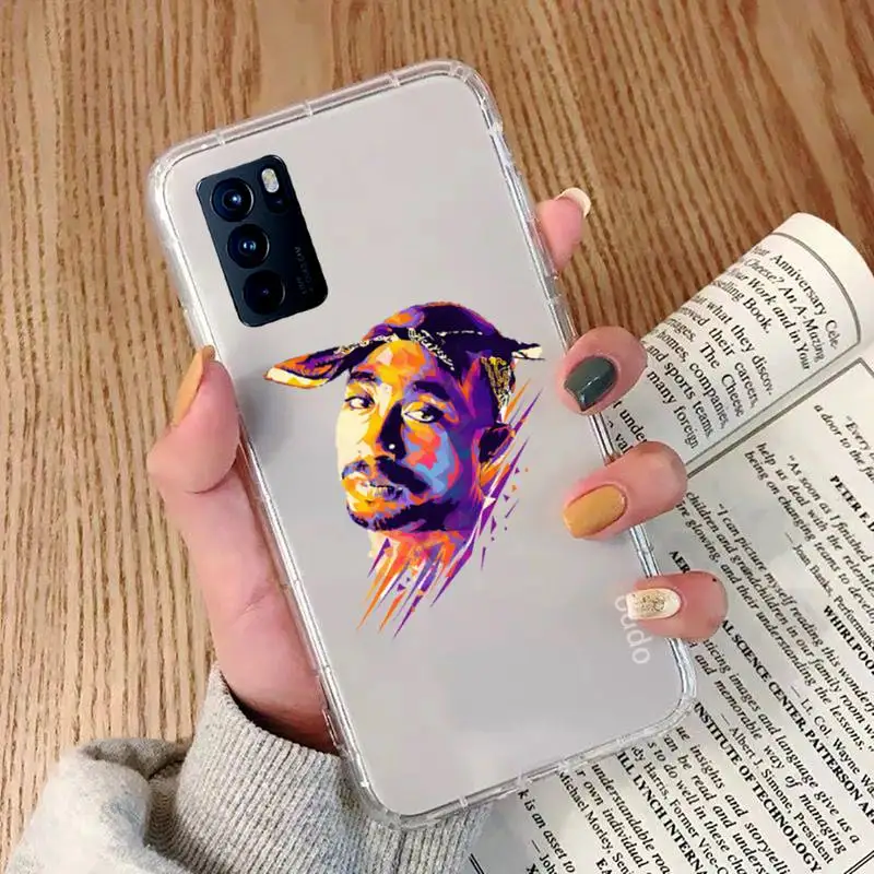 

Tupac Rapper 2pac singer Tupac Phone Case Transparent For OPPO A 3 5 33 7 8 52 9 11 32 53S F 9 11 Realme X T 7 50 7 PRO