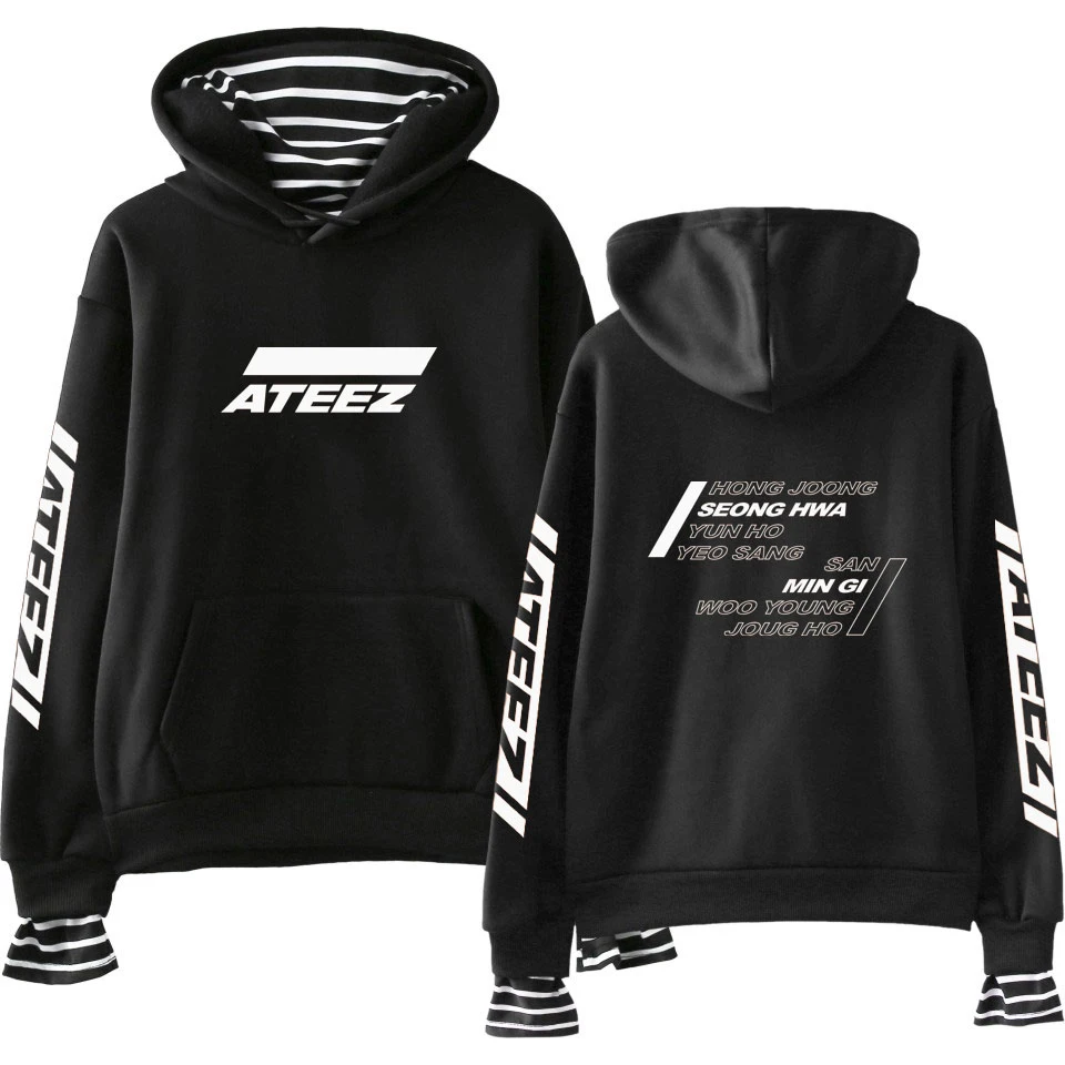 Moletom Infantil Menino KPOP ATEEZ альбом из двух предметов толстовки с капюшоном и свитшоты