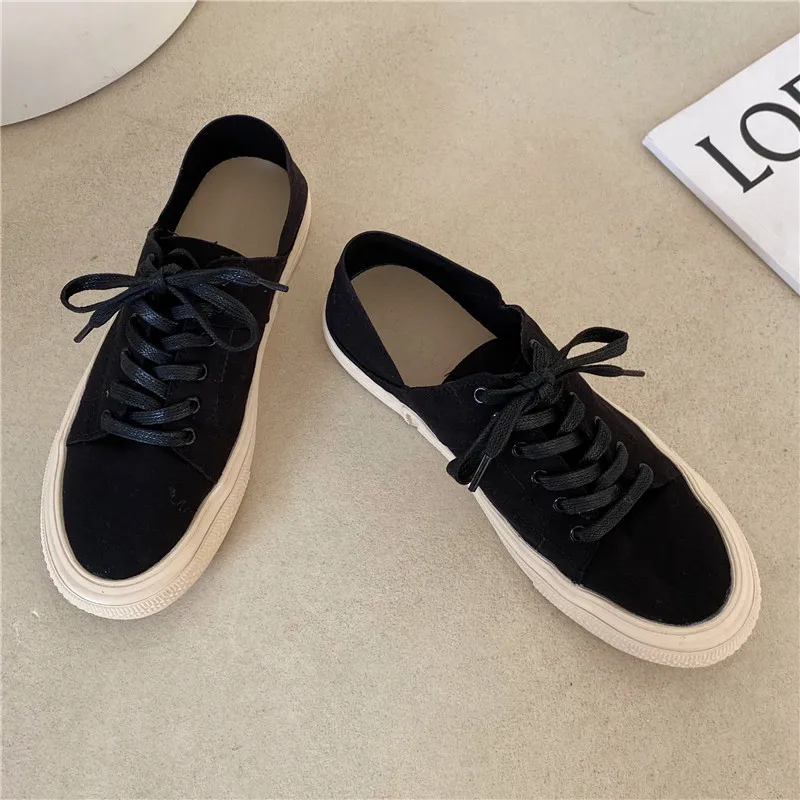 

Harajuku Style Summer School Canvas Shoes Ladies Retro Lace Up White Green Colorful Shoes Female Flats Woman Casual Footwear