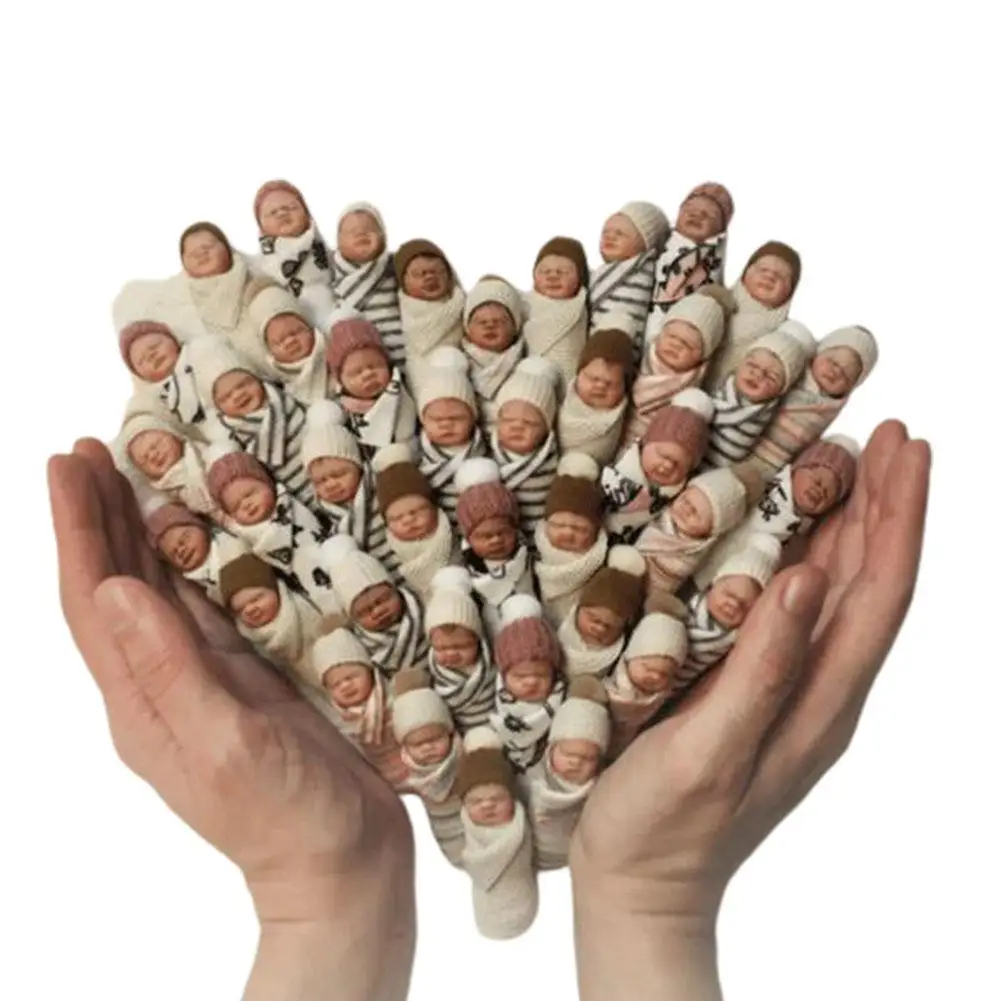 

Simulation Baby Newborn Baby Pvc Ornaments Handle Toy Simulation Baby Finger Doll Real Clothes Real Hat