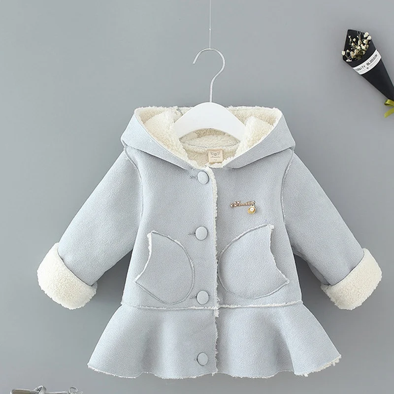 Теплая зимняя кашемировая замша принцесса Кардиган Пальто Верхняя одежда 2019 для