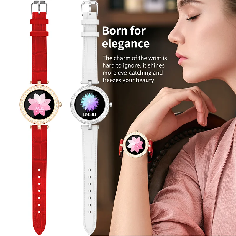 

Smartwatches Woman Watch Fashion Leather Band Call Reminder Remote Capture Round Fitness Tracker Smartwatch S28