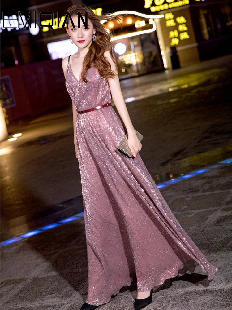 

Formal Occasion Gown Sexy Backless Party Dress Spaghetti Strap Open Back Formal Evening Dress