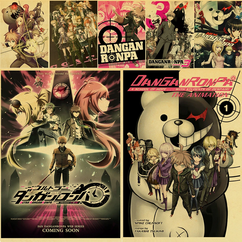 

Cartoon Anime Game Posters Prints Danganronpa Retro Canvas Painting Modern Wall Art Picture Home Decoration Teen Room Frameless