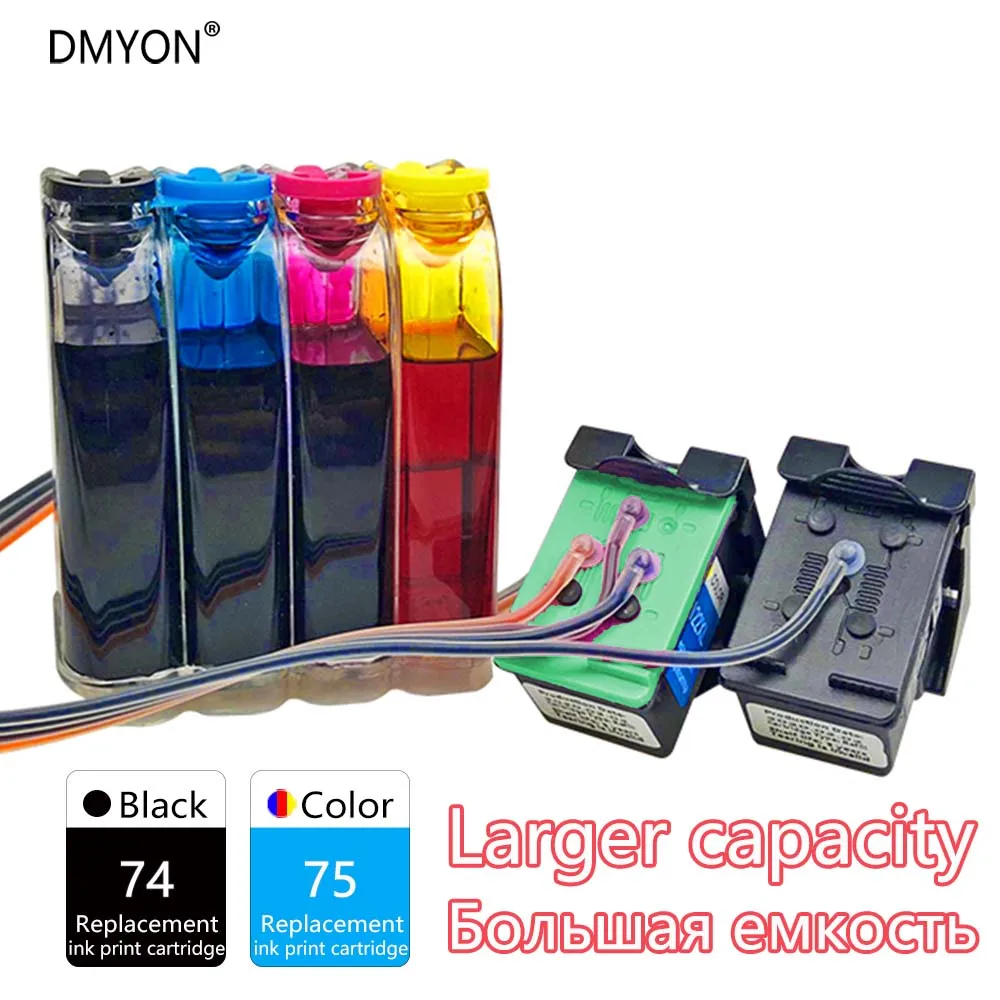 

DMYON СНПЧ 74 75 совместимый для картридж для принтера Hp Deskjet D4260 D4263 4360 D4368 J5730 J5750 J5785 J6480 J6450 принтеры