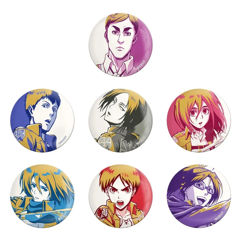 Attack on Titan Anime Badge Levi Eren Ackerman Erwin Smith Armin Arlelt Zoe Hange Hans Blouse Art Pin Backpack Decor Gift