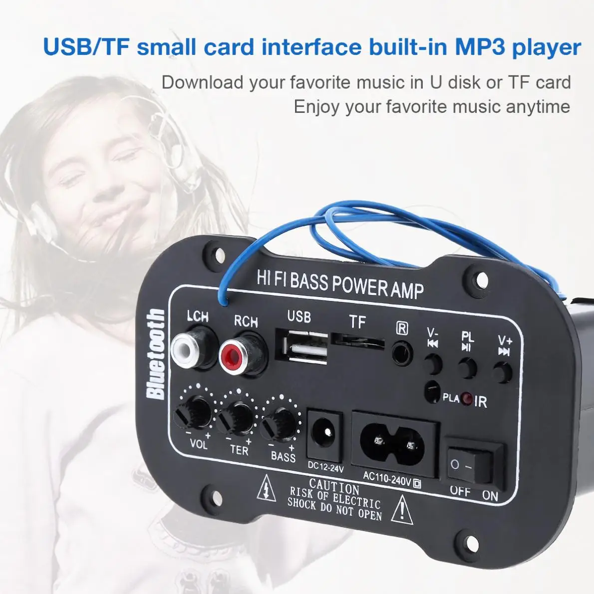 Hi-Fi Bluetooth автомобильный аудио усилитель мощности 5 дюймов 25 Вт FM стерео радио