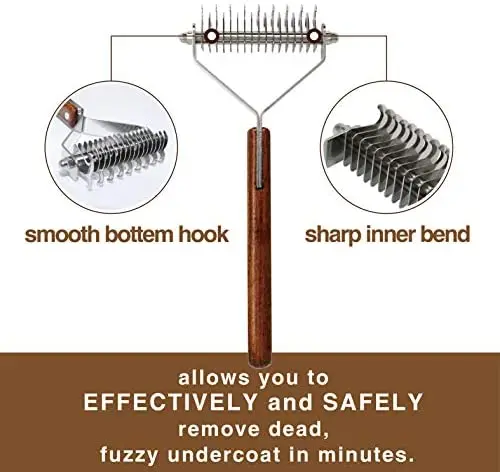 Premium 2 сторонняя ПЭТ Dematting подшерсток грабли гребень для собак и кошек безопасно