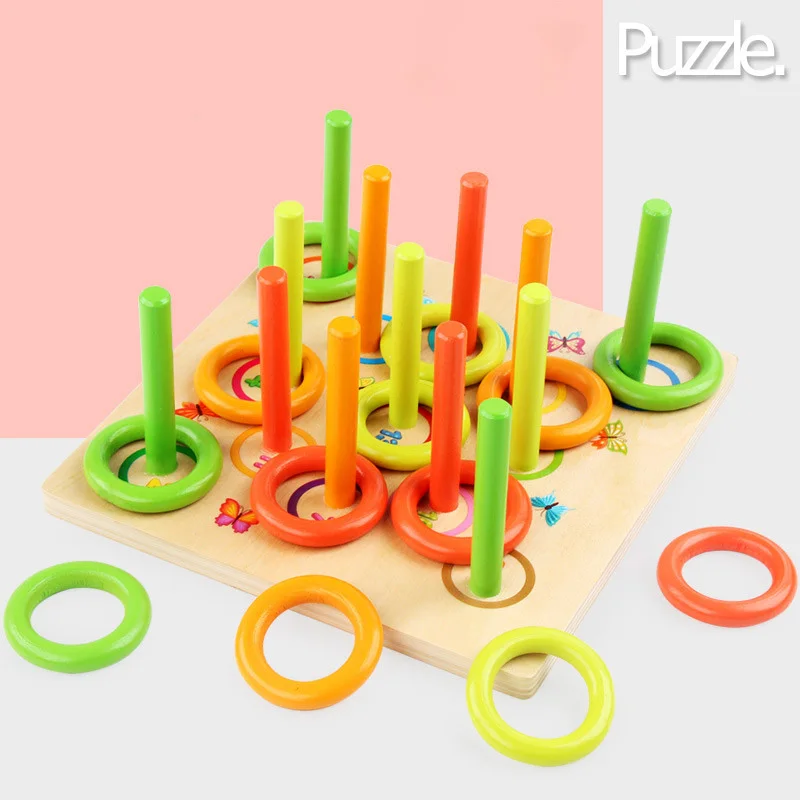 

Wooden Block Circle Game Children's Early Education Educational Puzzle Toy Circle Development Intelligence Montessori Education