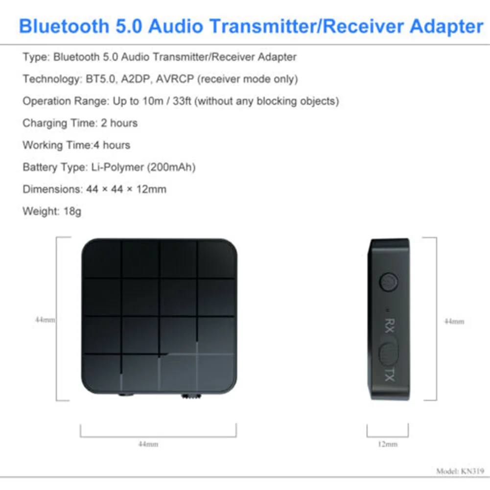 Беспроводной аудиопередатчик 2 в 1 Bluetooth 5 0 музыкальный адаптер RCA AUX