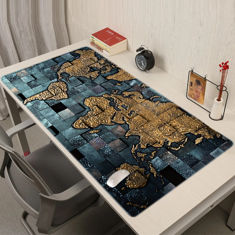

For Office Computer Mouse Pad Gamer New World Map Deskmat Asus Rog Pc Gaming Room Accessories Cheap Gaming Laptop Table Mat Diy