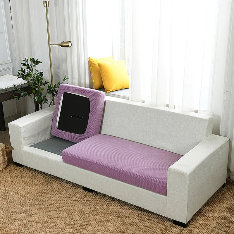 

Furniture protection cushion corner sofa cushion cover solid color elastic Home Protective Polyester Sectional Pouf Living Room