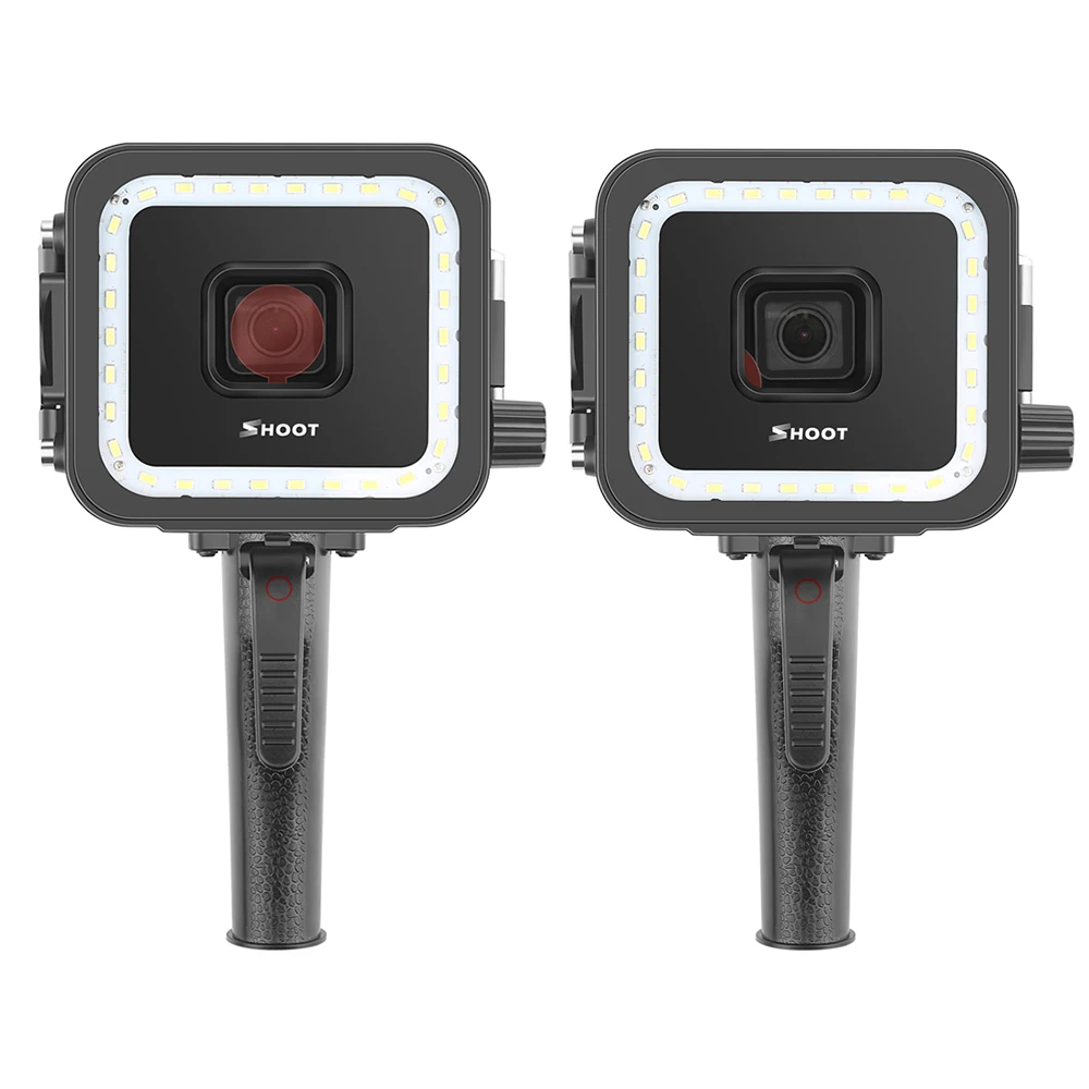 40 м светодиодный светильник для подводного плавания для GoPro Hero 7 6 5 Черный видео вспышка заполняющий светильник s водонепроницаемый чехол красный фильтр триггер