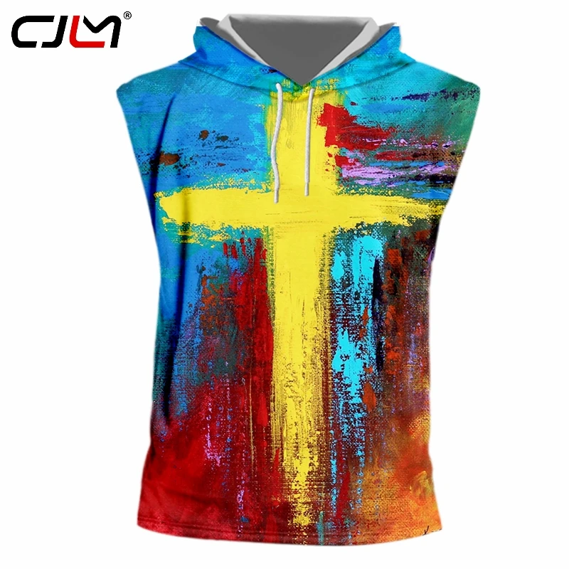 CJLM летняя новая масляная живопись искусство 3D печать для мужчин без рукавов с